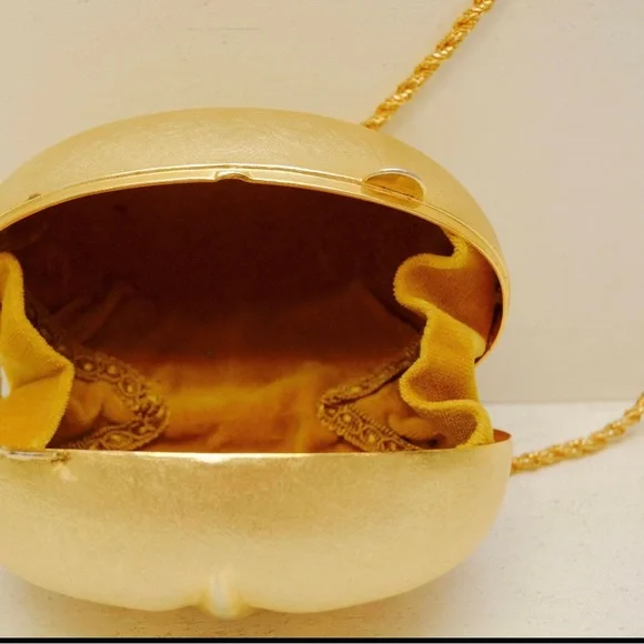 VINTAGE BRASS/GOLD OWL FACE CLUTCH/PURSE RARE MADE IN ITALY ONE OF A KIND - Picture 3 of 5